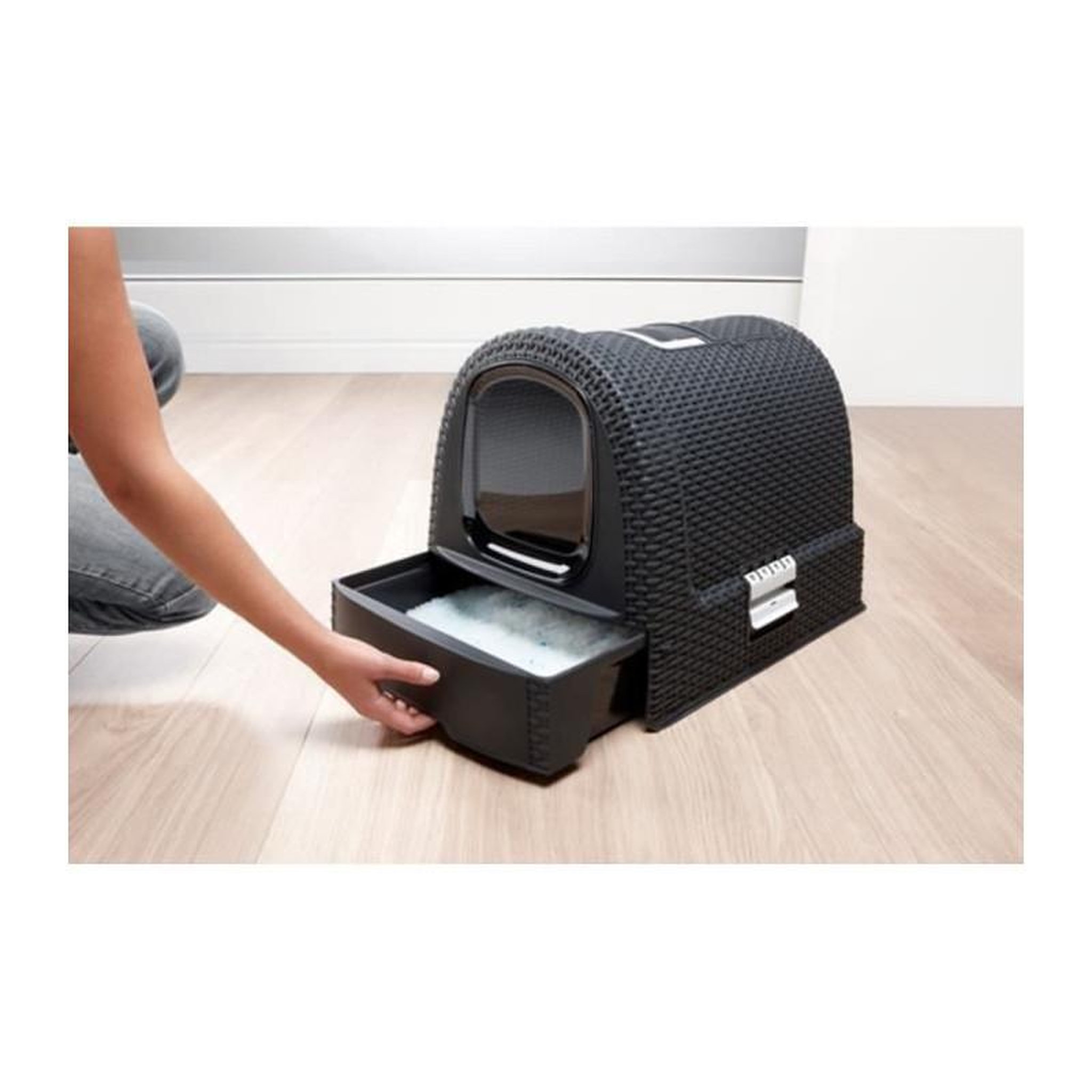 Voir la diapositive 2 : CURVER Curver Bac a litiere pour chats 51 x 38,5 x 39,5 cm Anthracite