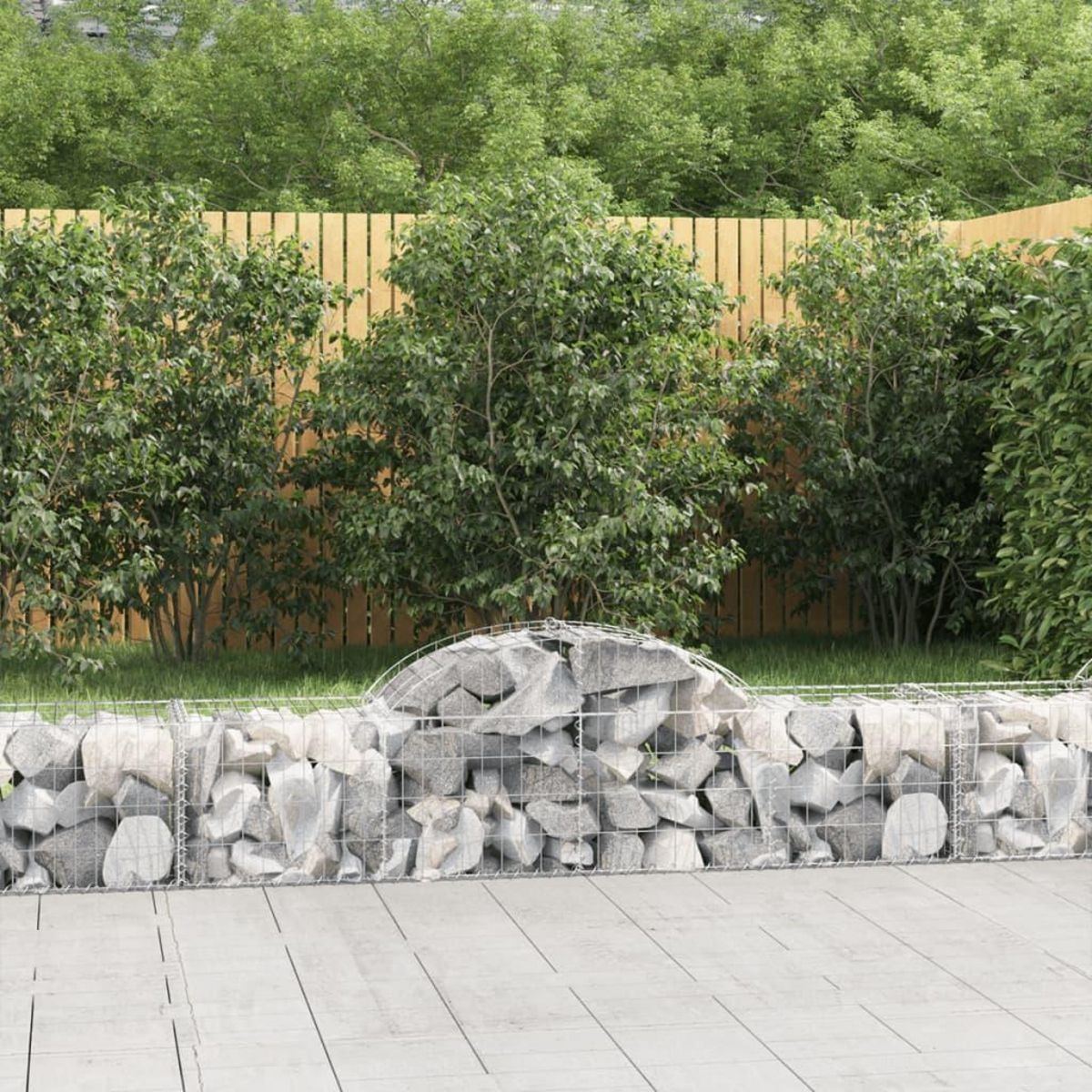 VIDAXL Paniers a gabions arques 4 pcs 200x50x40/60 cm fer galvanise