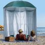 Voir la diapositive 2 : OUTSUNNY Parasol de plage Ø 2,2 x 2,2H cm protection UPF 50 + sac transport, sardines et lestage intégrés vert foncé