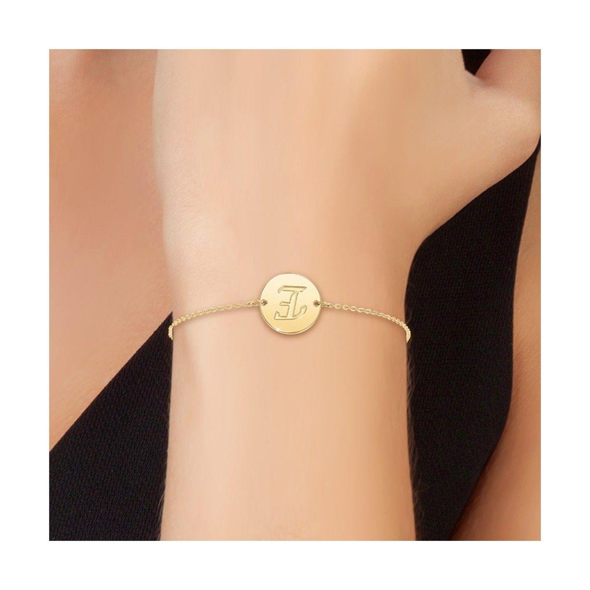 Voir la diapositive 2 : SC BOHEME Bracelet lettre E en acier inoxydable par SC Bohème