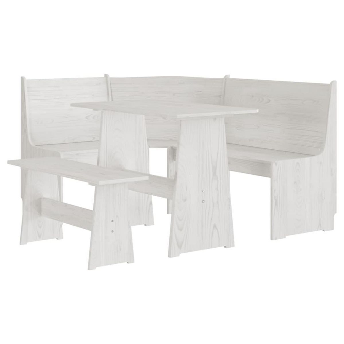 VIDAXL Ensemble a manger REINE 3 pcs blanc bois de pin massif