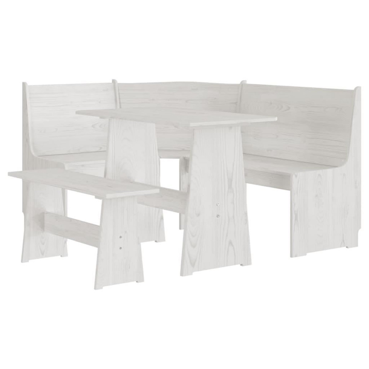 VIDAXL Ensemble a manger REINE 3 pcs blanc bois de pin massif