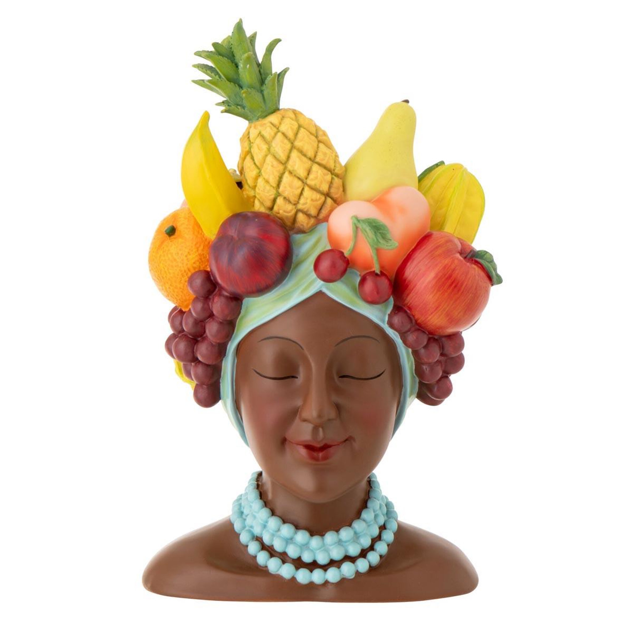 J-LINE Cache-pot femme  fruits  36cm multicolore