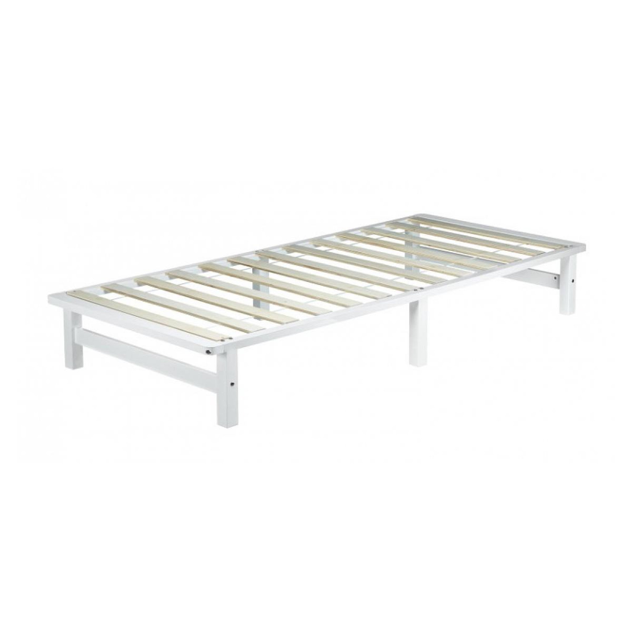 HomeStyle4U Lit palette bois 90x200cm blanc