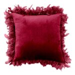 Paris Prix Coussin Déco Plumes  Marlina  40x40cm Bordeaux