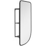 Voir la diapositive 1 : HOMCOM Miroir mural forme organique dim. 40L x 86H cm - 3 étagères - cadre métal noir