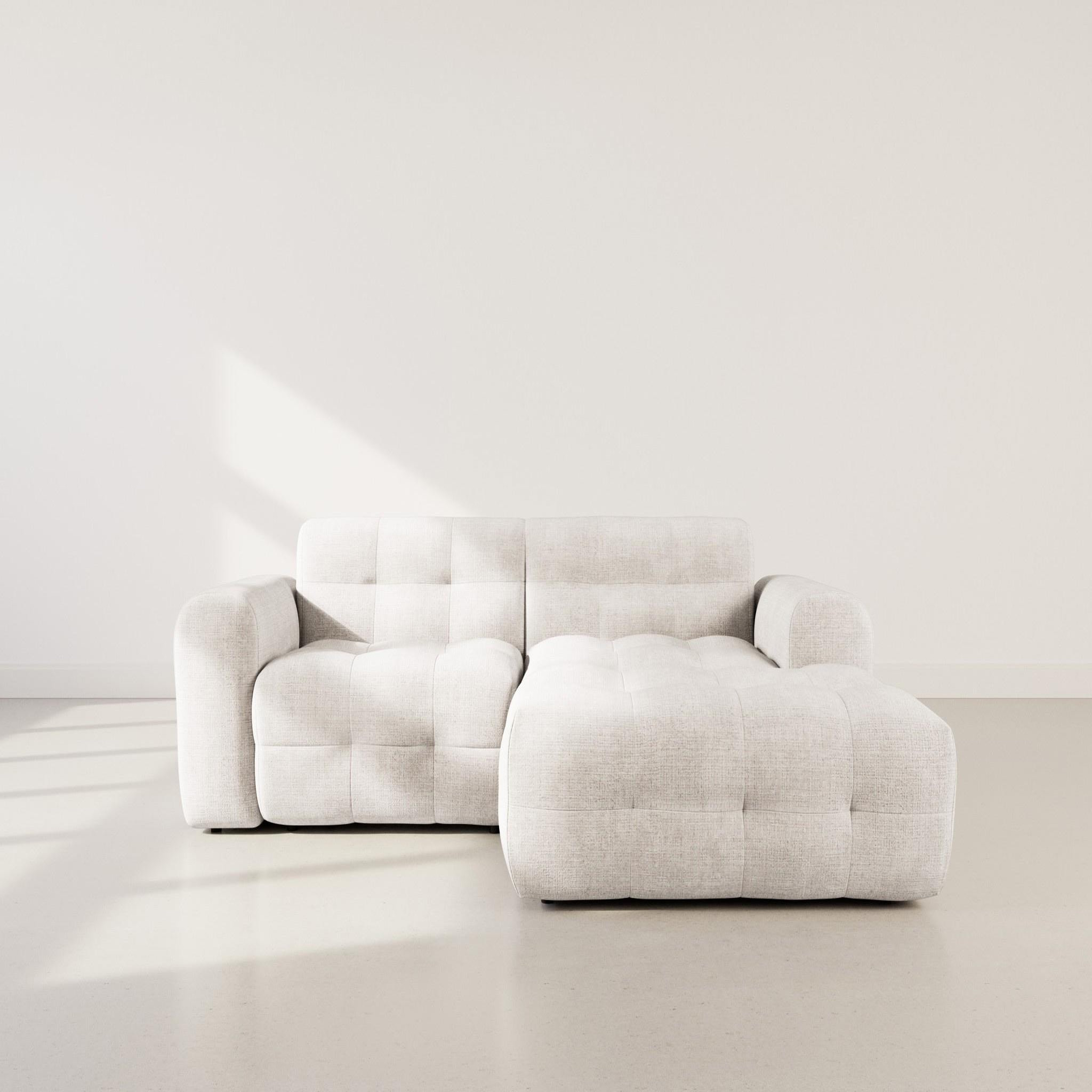 Voir la diapositive 2 : BEST MOBILIER Diane - canapé d'angle droit 4 places en velours texturé