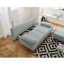 Voir la diapositive 3 : BEST MOBILIER Cristal - canapé 3 places - convertible avec coffre et pouf - en velours côtelé