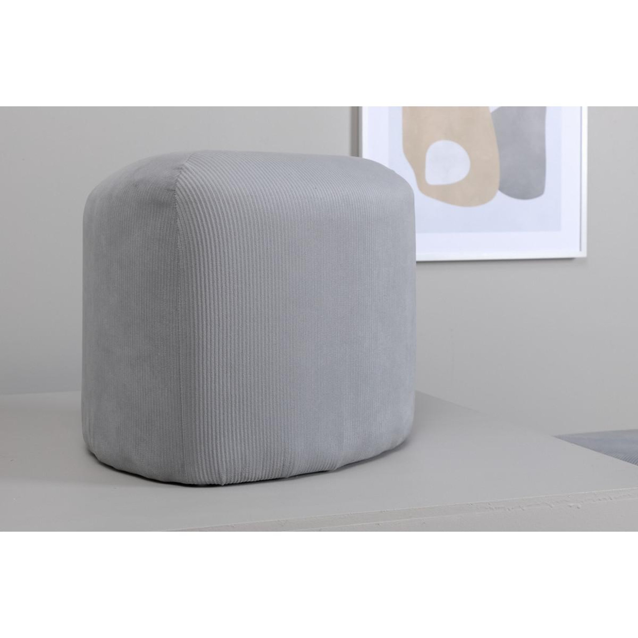 Voir la diapositive 6 : Paris Prix Pouf en velours côtelé  peg  46cm gris