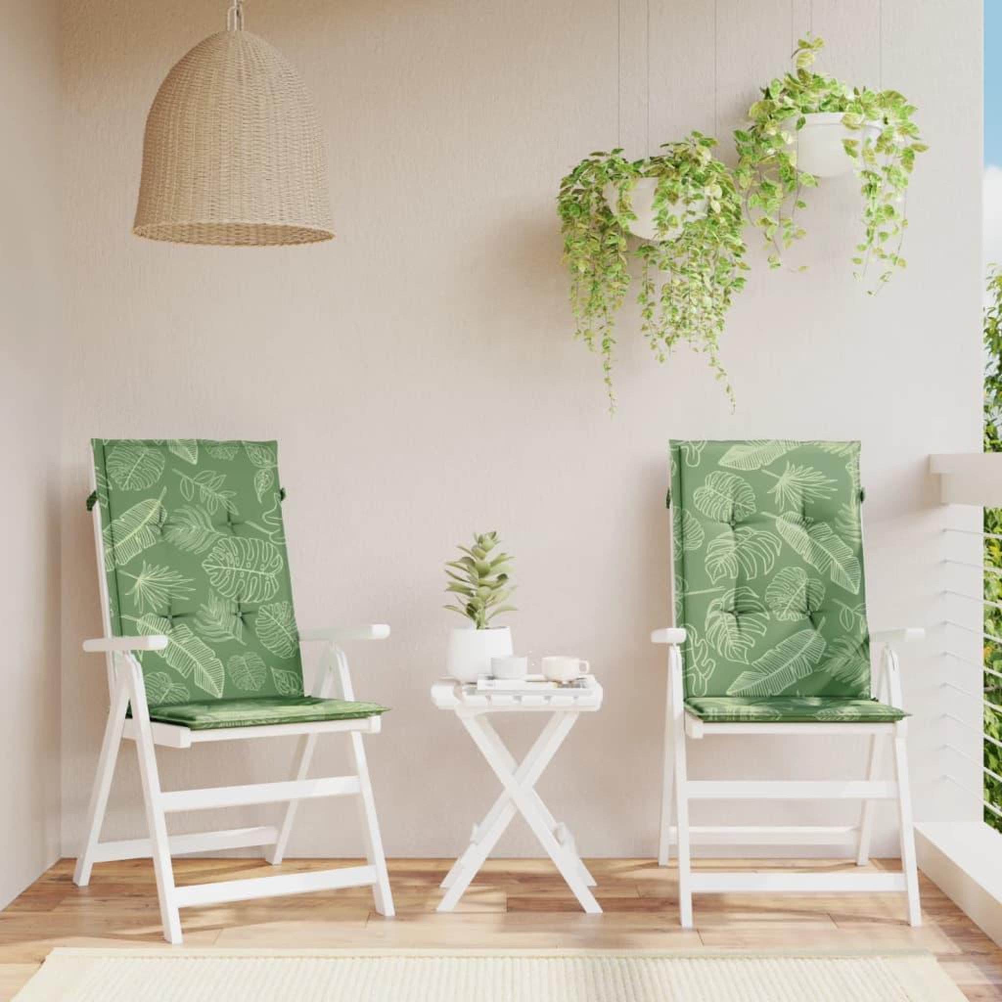 VIDAXL Coussins de chaise a dossier haut lot de 2 modele de feuille
