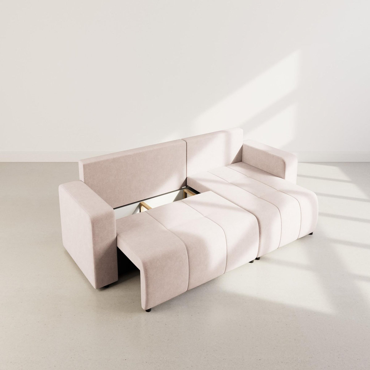 BEST MOBILIER Nicole - canapé d'angle réversible 5 places convertible avec coffre en tissu