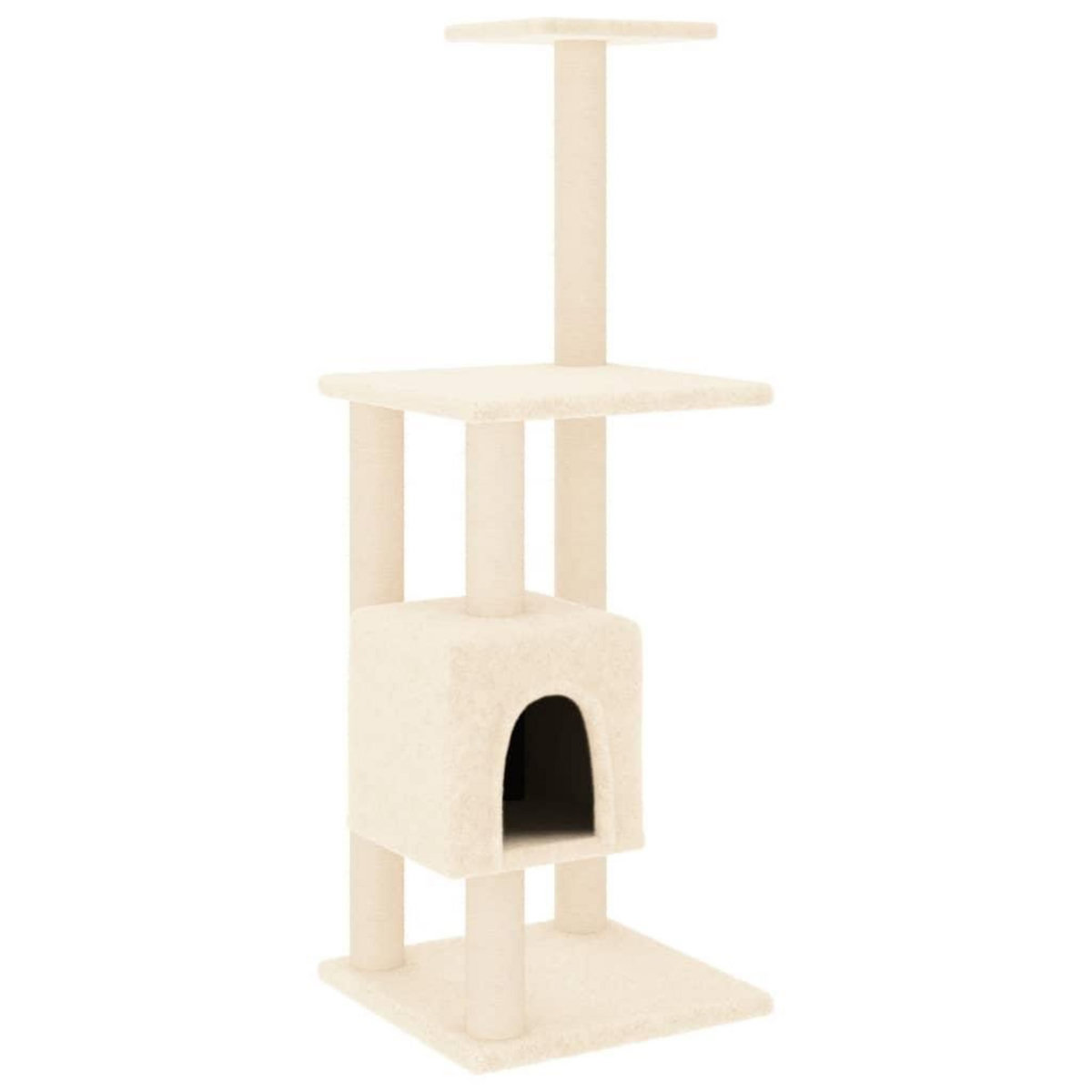 VIDAXL Arbre a chat avec griffoirs en sisal Creme 104 cm