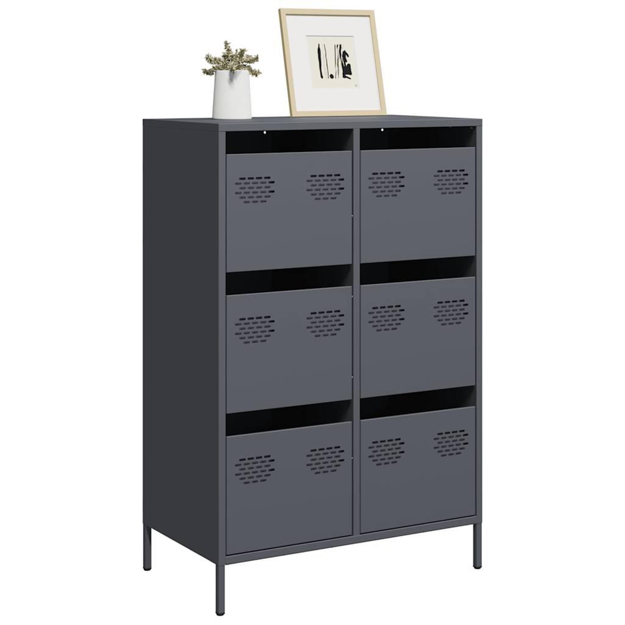 VIDAXL Buffet haut anthracite 68x39x101,5 cm acier