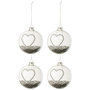 Voir la diapositive 1 : Paris Prix Lot de 4 Boules de Noël  Cœur Strass  10cm Argent