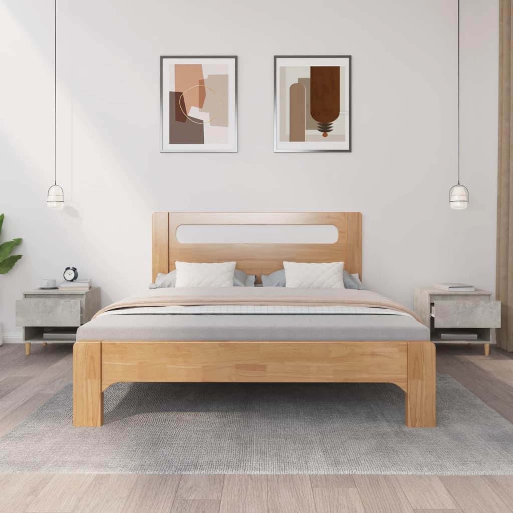 Voir la diapositive 3 : VIDAXL Tables de chevet 2 pcs Gris beton 50x46x50 cm Bois d'ingenierie