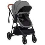 VIDAXL Poussette pour bebe 2-en-1 Gris clair et noir Acier