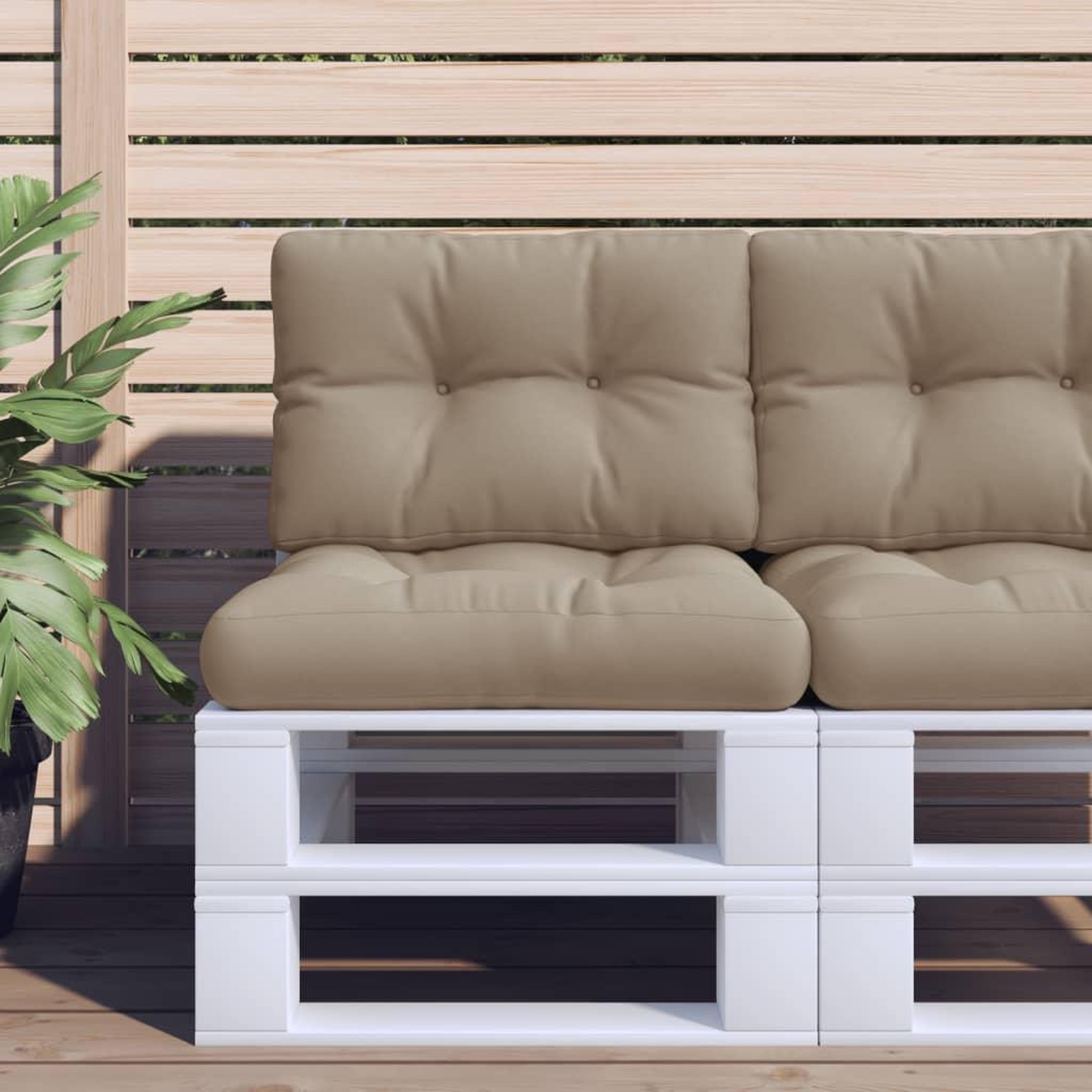 VIDAXL Coussins de palette lot de 2 taupe tissu