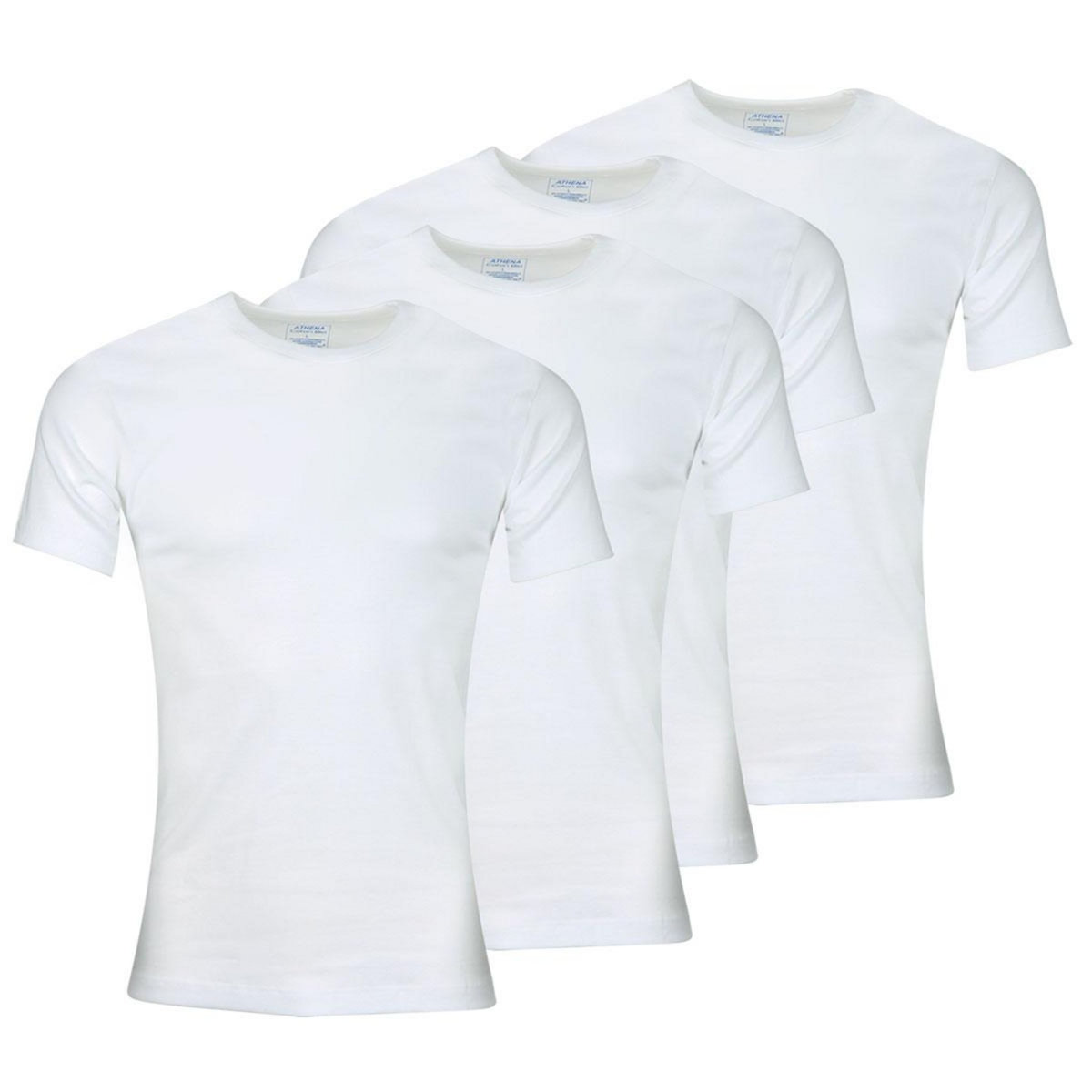 Athena Lot de 4 Tee-shirts col rond homme Coton Bio