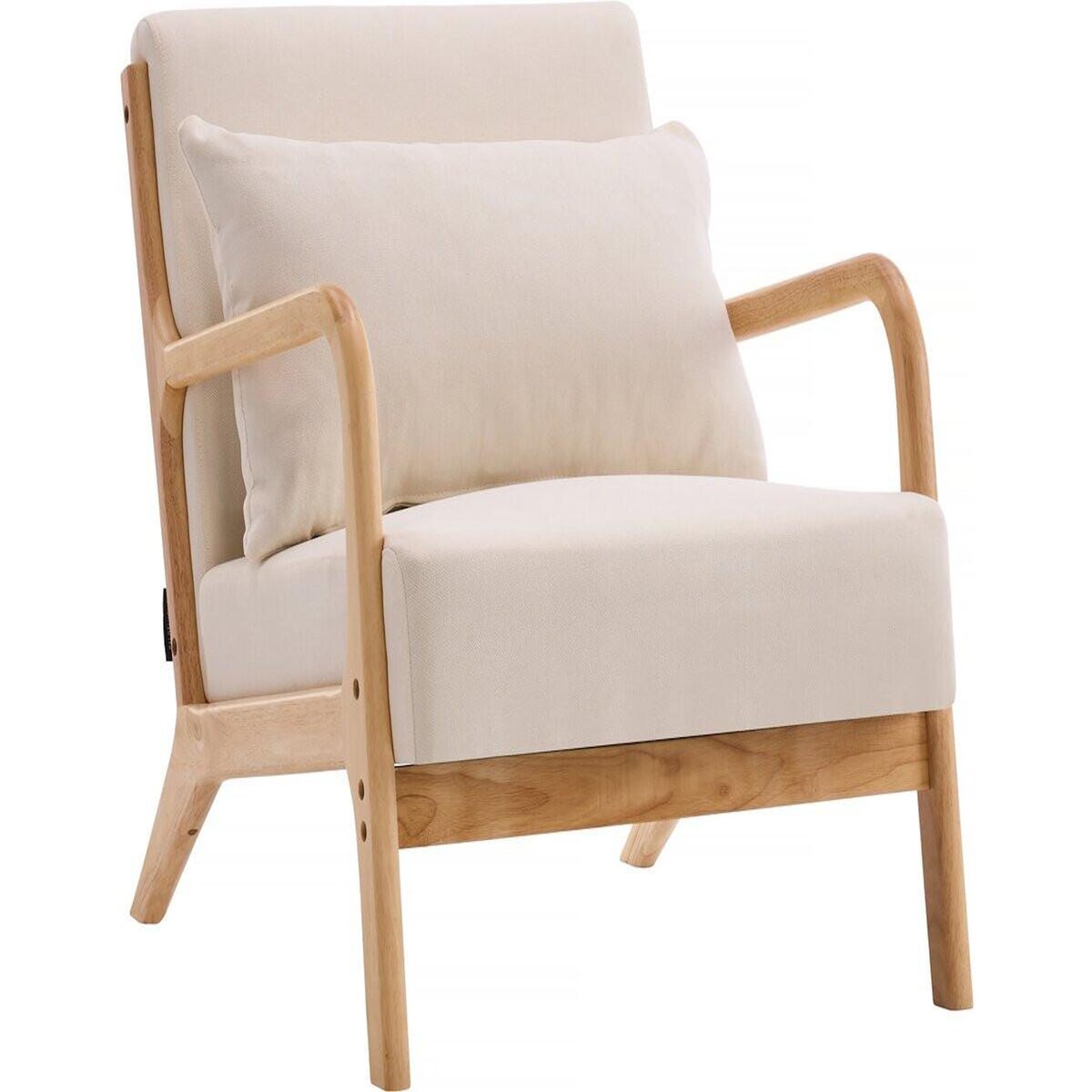 Habitat et Jardin Fauteuil  Clinton  en bois style scandinave - Lin - Beige