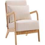 Habitat et Jardin Fauteuil  Clinton  en bois style scandinave - Lin - Beige