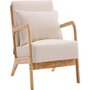 Voir la diapositive 1 : Habitat et Jardin Fauteuil  Clinton  en bois style scandinave - Lin - Beige