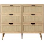 Habitat et Jardin Commode en bois et cannage  Preston  - 120 x 40 x 75 cm - Beige