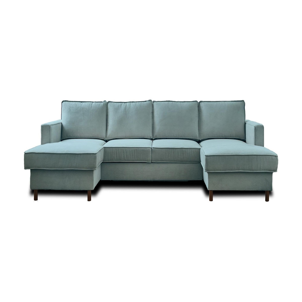 LISA DESIGN Jake - canapé panoramique en u - 7 places - convertible avec coffre - en velours côtelé