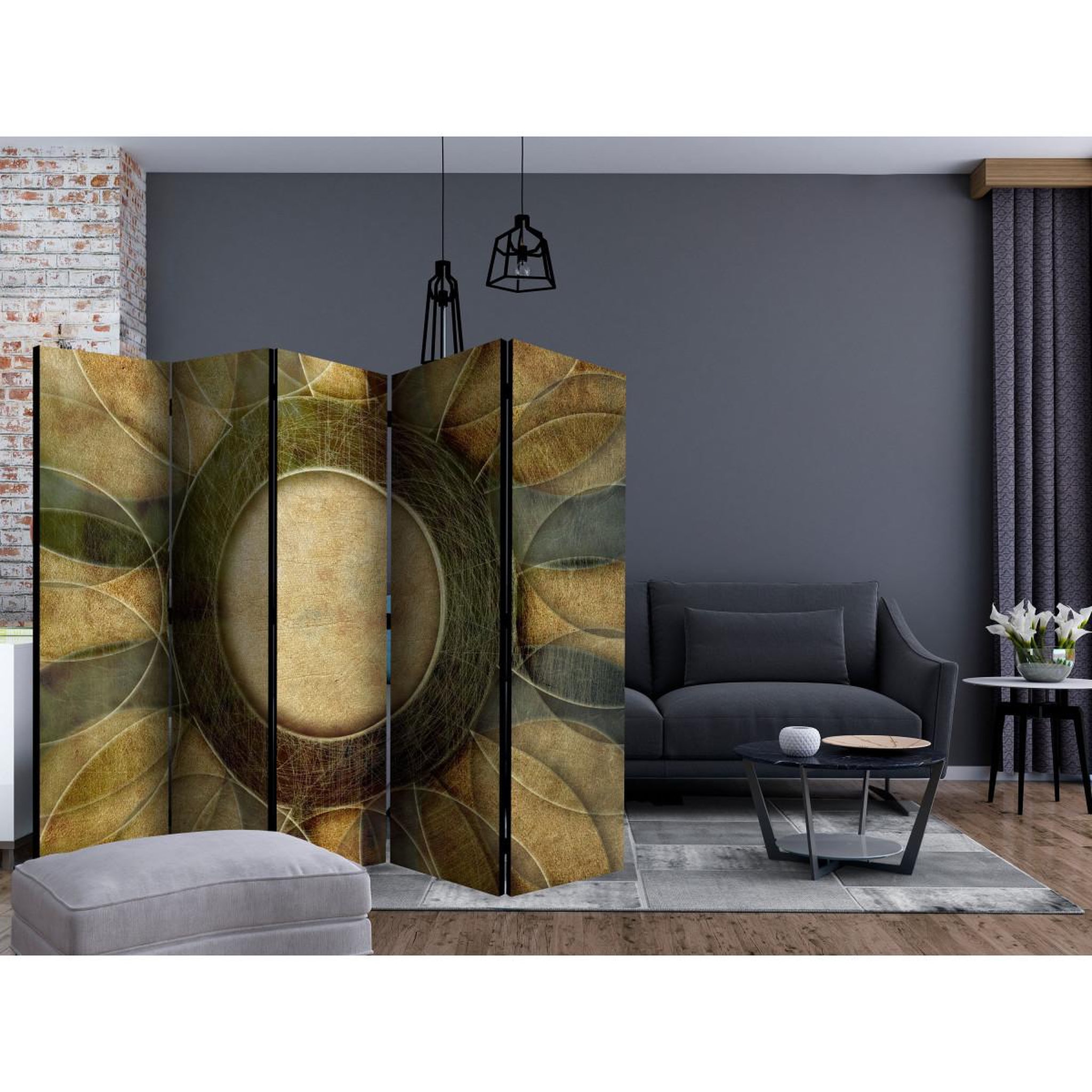 Voir la diapositive 2 : Paris Prix Paravent 5 volets  flower retro style  172x225cm