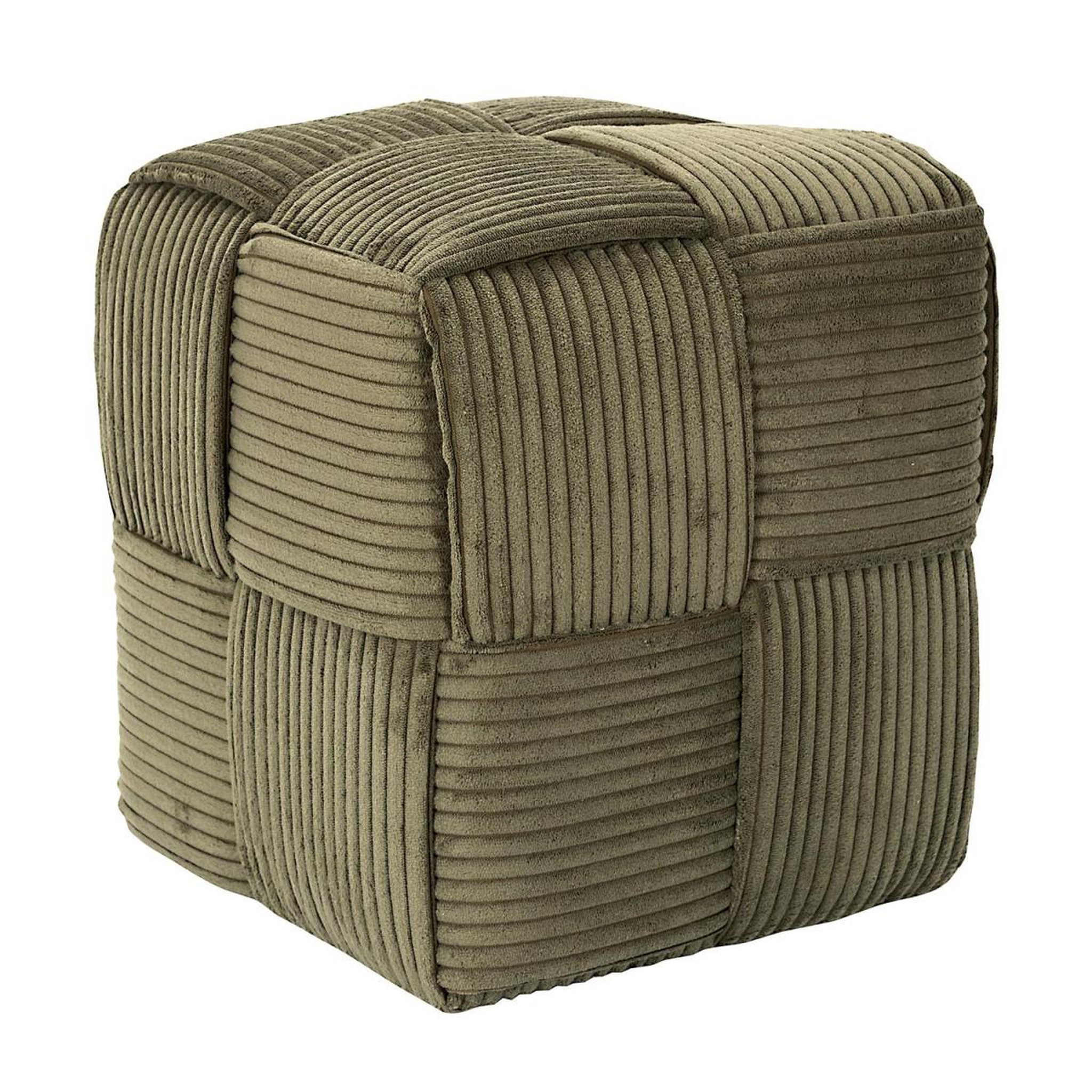 The Home Deco Factory Pouf côtelé tressé  scott  38cm vert