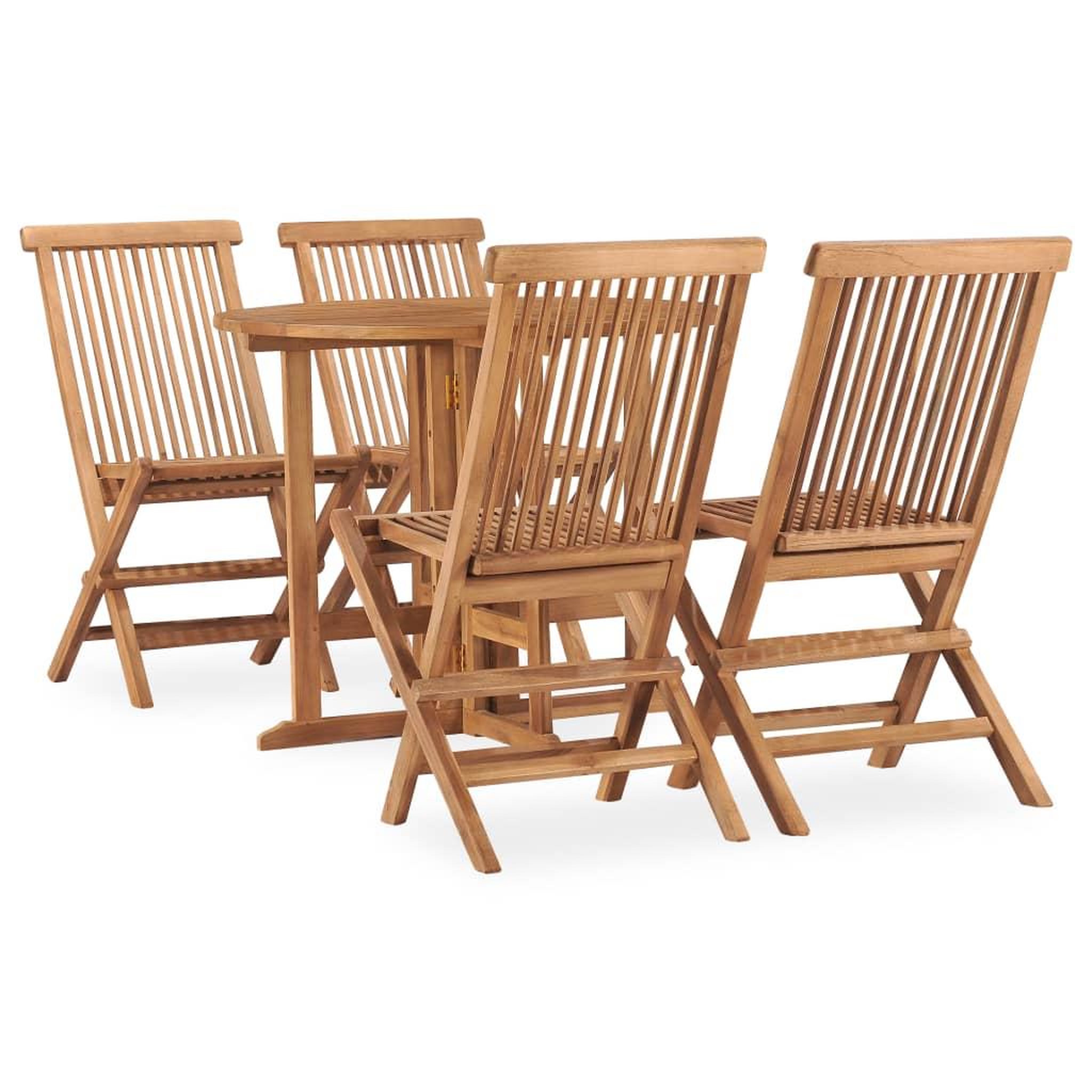 VIDAXL Ensemble a manger d'exterieur pliable 5 pcs Bois solide de teck