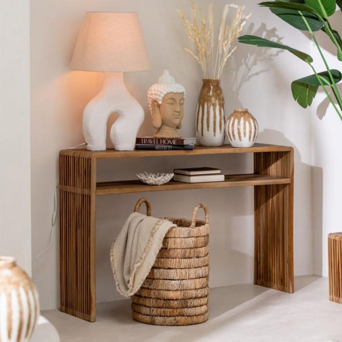 Paris Prix Lampe à Poser Design  Bali Bliss  70cm Blanc