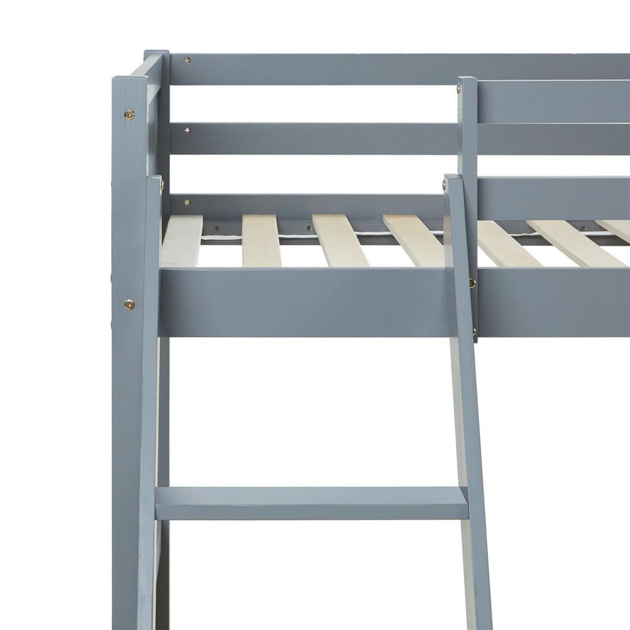 Voir la diapositive 4 : HomeStyle4U Lit Superposé 90x200 et 140x200 cm gris