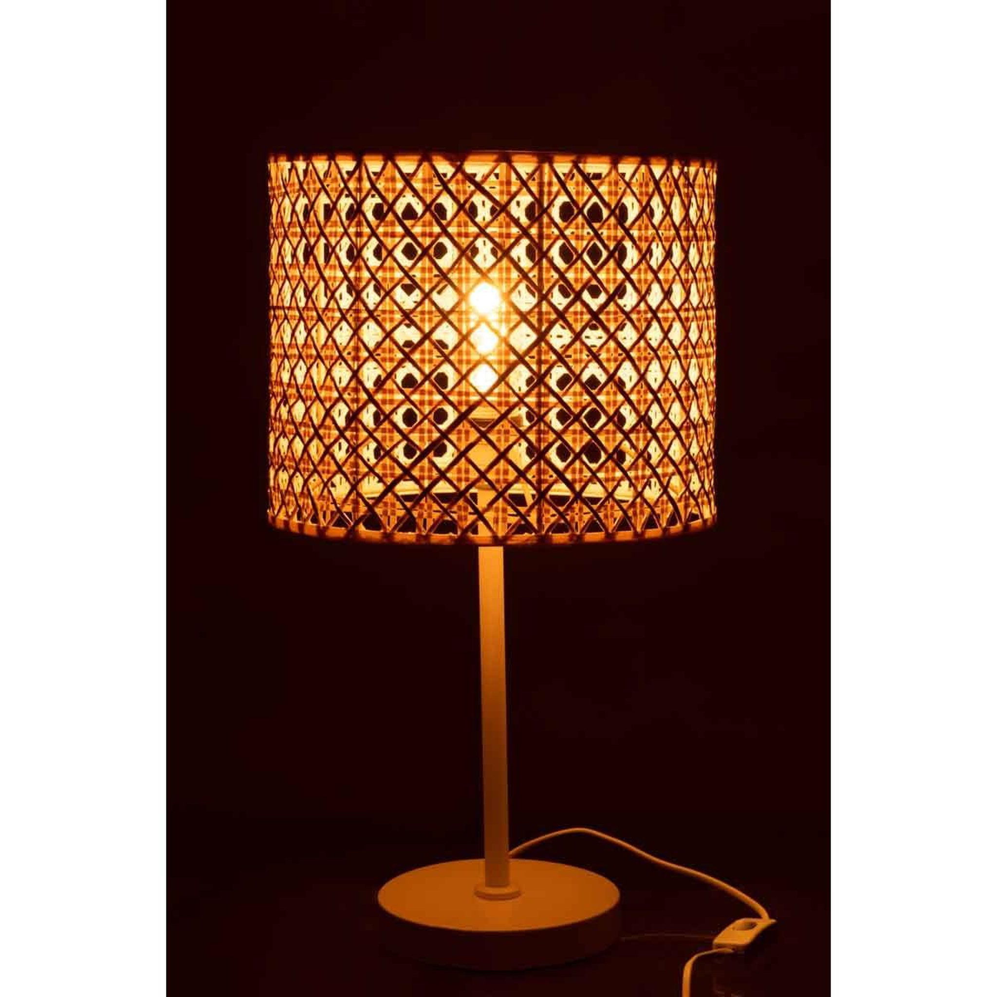 Voir la diapositive 3 : J-LINE Lampe à poser design  roma  51cm naturel & blanc
