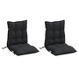 Voir la diapositive 3 : VIDAXL Coussins de chaise a dossier bas lot de 2 noir tissu oxford