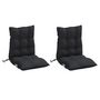 Voir la diapositive 3 : VIDAXL Coussins de chaise a dossier bas lot de 2 noir tissu oxford