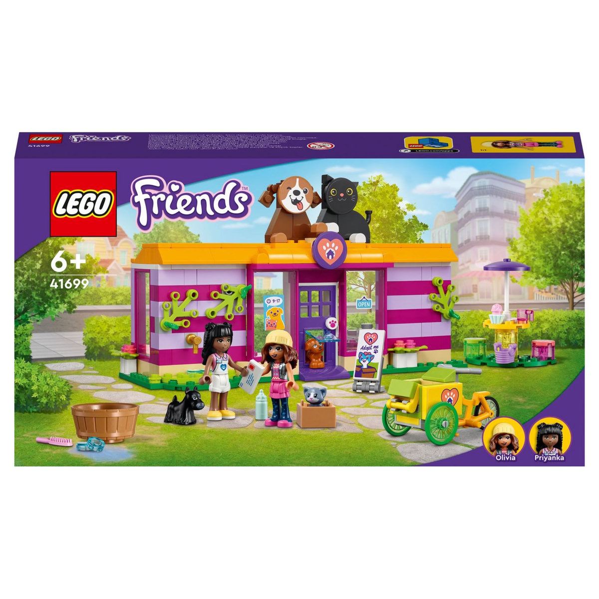 LEGO Friends 41699 - Le Café d'Adoption des Animaux, Jouet avec Mini-Poupées
