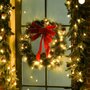 HOMCOM Couronne de Noël artificielle lumineuse - Décoration de Noël LED - Ø 60 cm 50 LED blanc chaud - décoration incluse