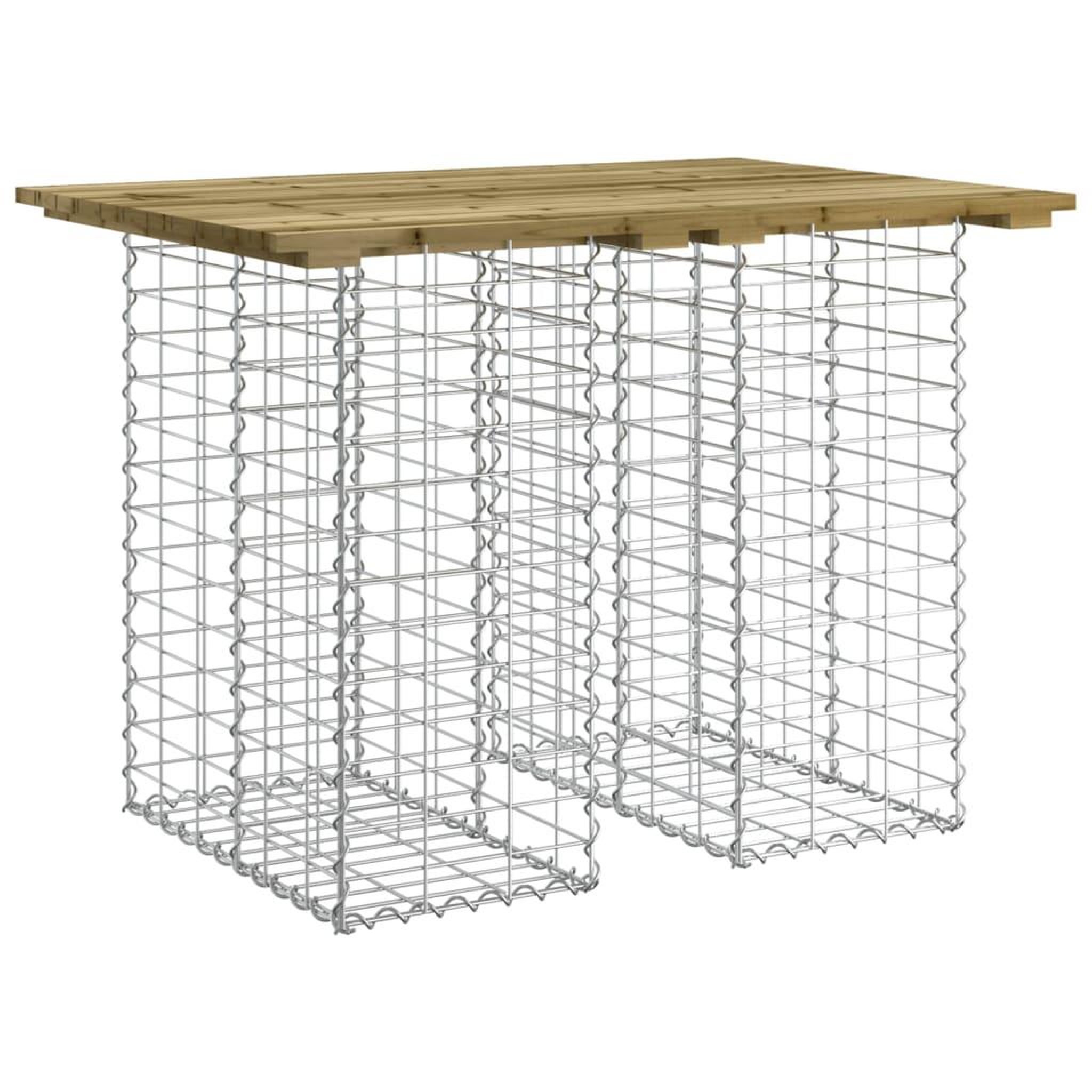 Voir la diapositive 2 : VIDAXL Banc de jardin design gabion 100x70x72 cm bois de pin impregne
