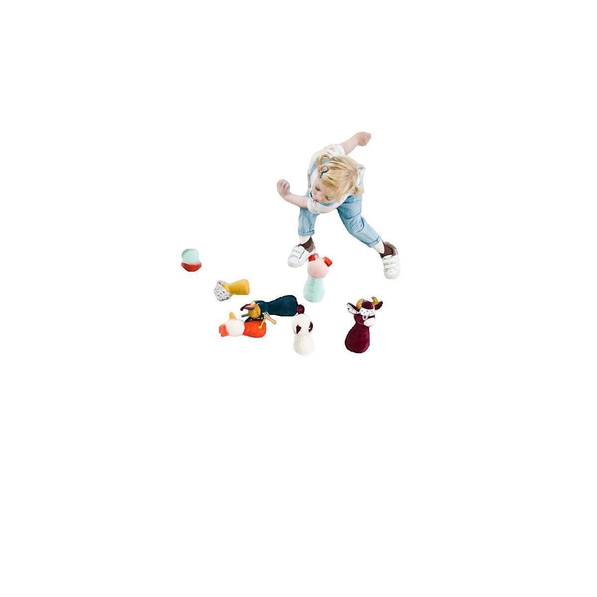 LILLIPUTIENS Jouet Lilliputiens Mon premier jeu de quilles Ferme coloré