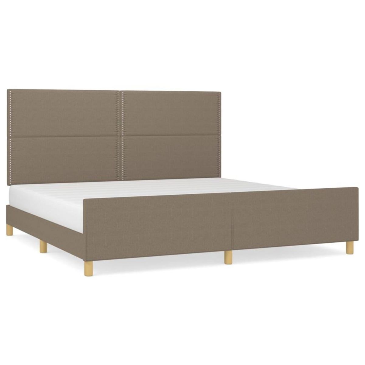 VIDAXL Cadre de lit sans matelas taupe 200x200 cm tissu