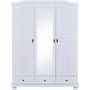 Voir la diapositive 1 : Armoire rustique en pin massif 3 portes  3 tiroirs L104cm BASTIAN