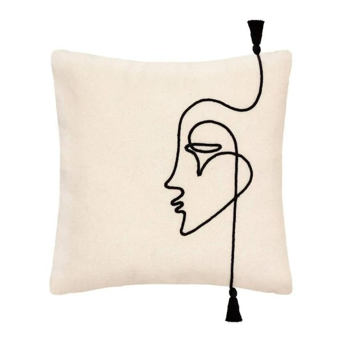 ATMOSPHERA Housse de Coussin Déco  Corde  40x40cm Ivoire