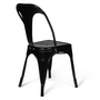 Voir la diapositive 4 : ID MARKET Lot de 2 chaises LENY métal noir mat empilable aspect brut factory
