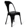 Voir la diapositive 4 : ID MARKET Lot de 2 chaises LENY métal noir mat empilable aspect brut factory