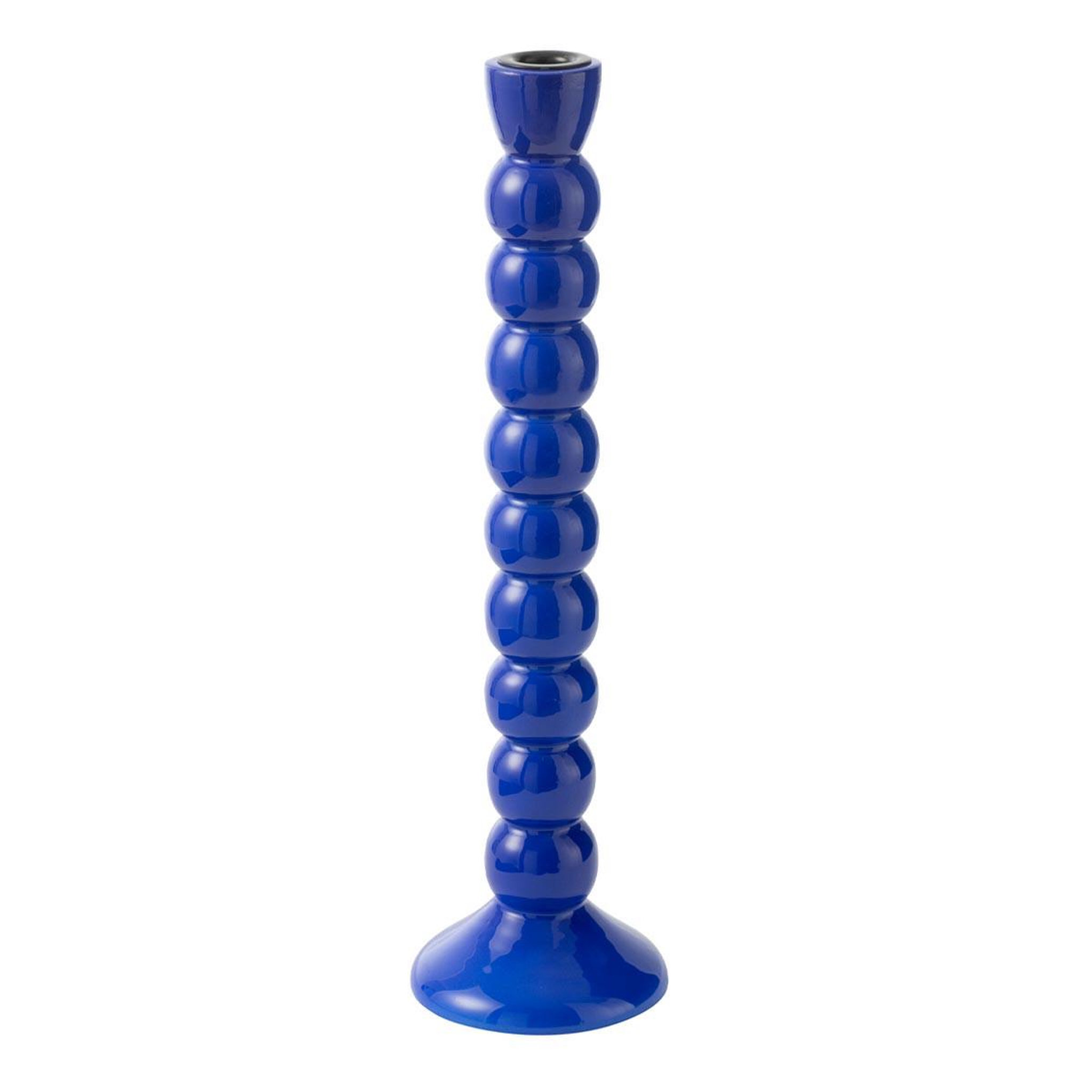 J-LINE Bougeoir design en bois  waldo  38cm bleu