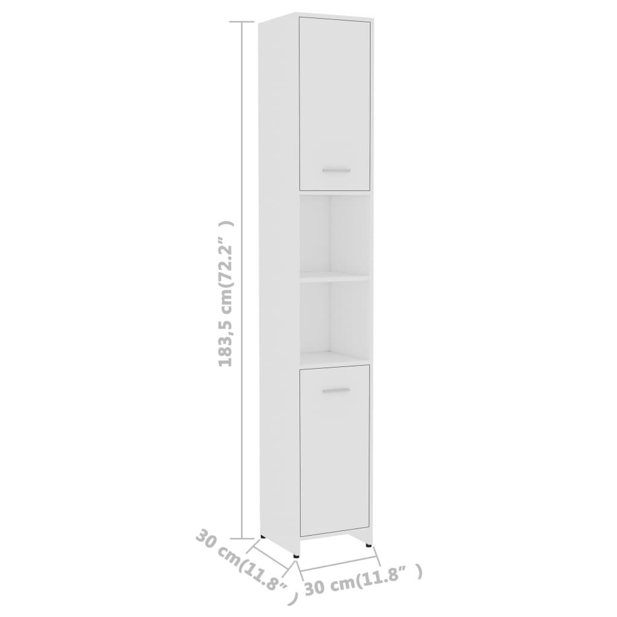 Voir la diapositive 6 : VIDAXL Armoire de salle de bain Blanc 30x30x183,5 cm Bois d'ingenierie