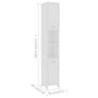 Voir la diapositive 6 : VIDAXL Armoire de salle de bain Blanc 30x30x183,5 cm Bois d'ingenierie
