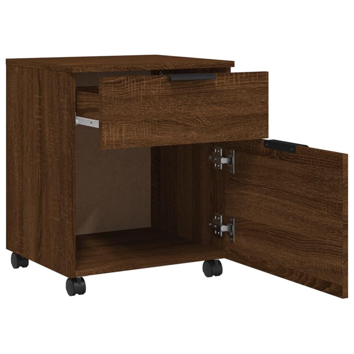 VIDAXL Classeur mobile avec roues Chene marron 45x38x54 cm Bois