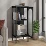 Voir la diapositive 3 : VIDAXL Buffet noir 40x35x105 cm verre et acier
