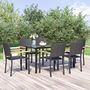 Voir la diapositive 1 : VIDAXL Ensemble a manger de jardin 7 pcs Noir Resine tressee